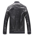 New Fashion Winter europäischen Stil Stehkragen Zip Manschetten Männer Burgund Biker echte Lederjacke